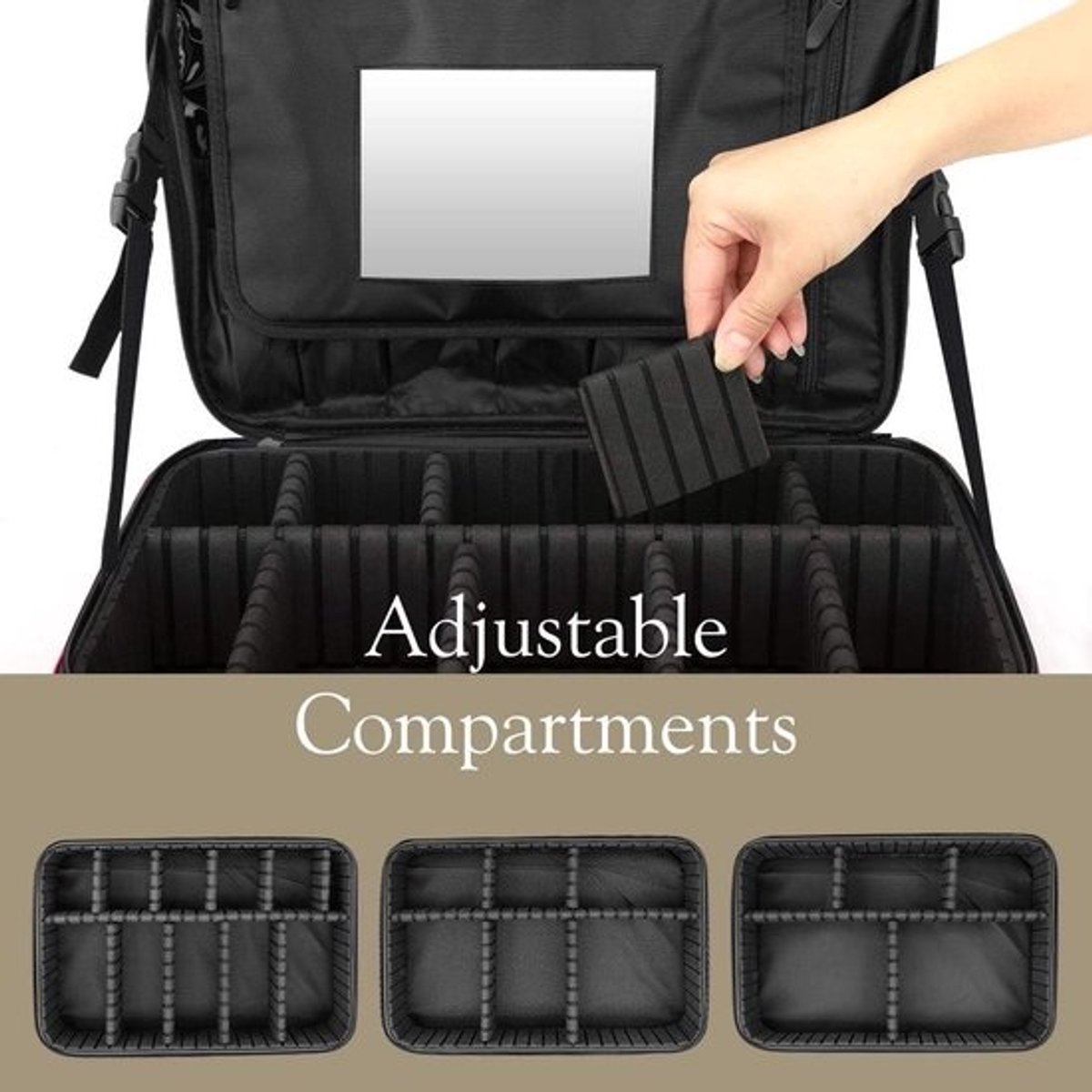 Grote Draagbare Make-up Organizer voor Reizen - Professionele Cosmetica Koffer