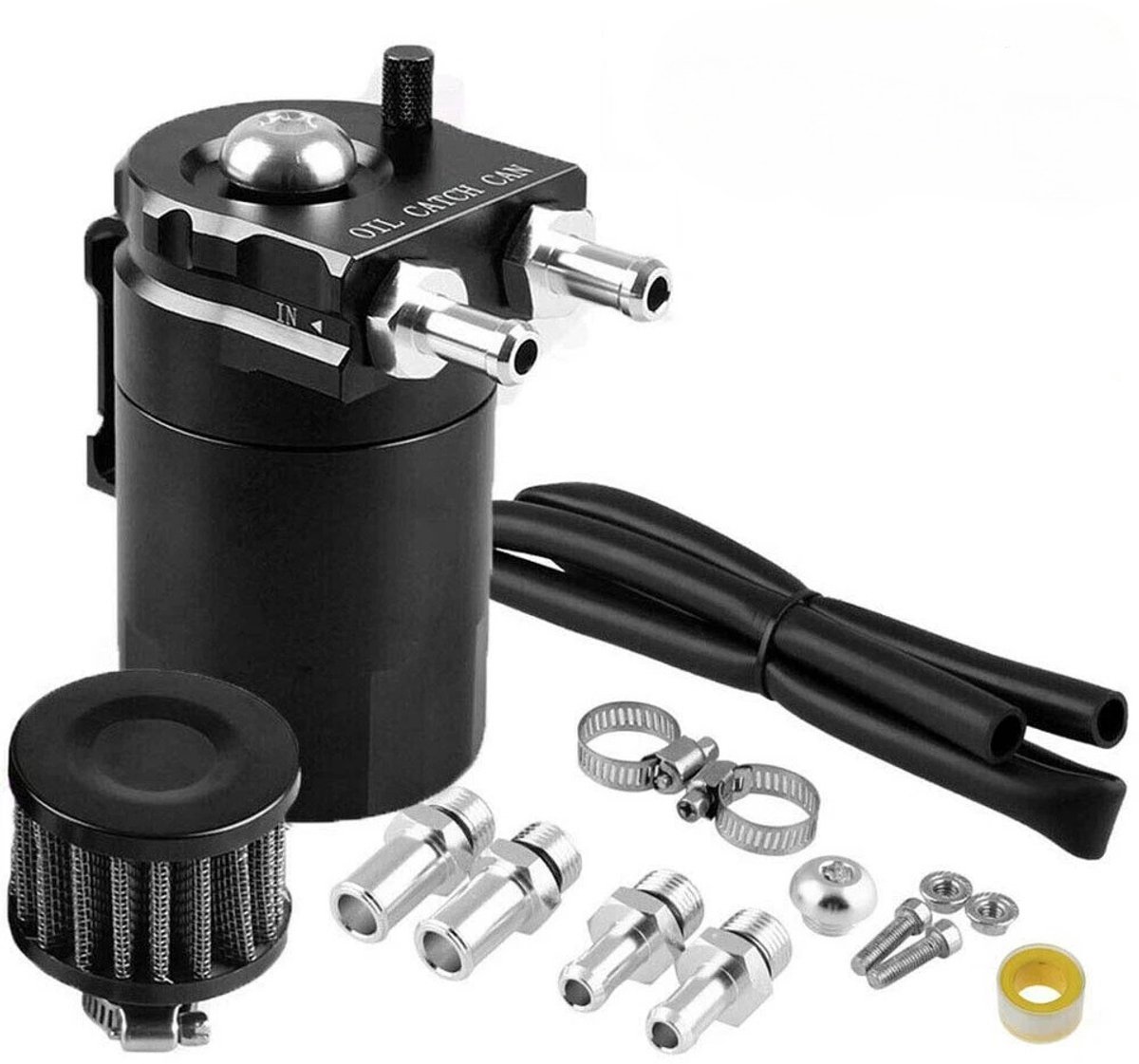 Homtas Oil Catch Can - Oil Catch Tank - Olieopvangtank voor Auto - 300ML - Hoge druk- en Hoge Temperatuurbestendigheid