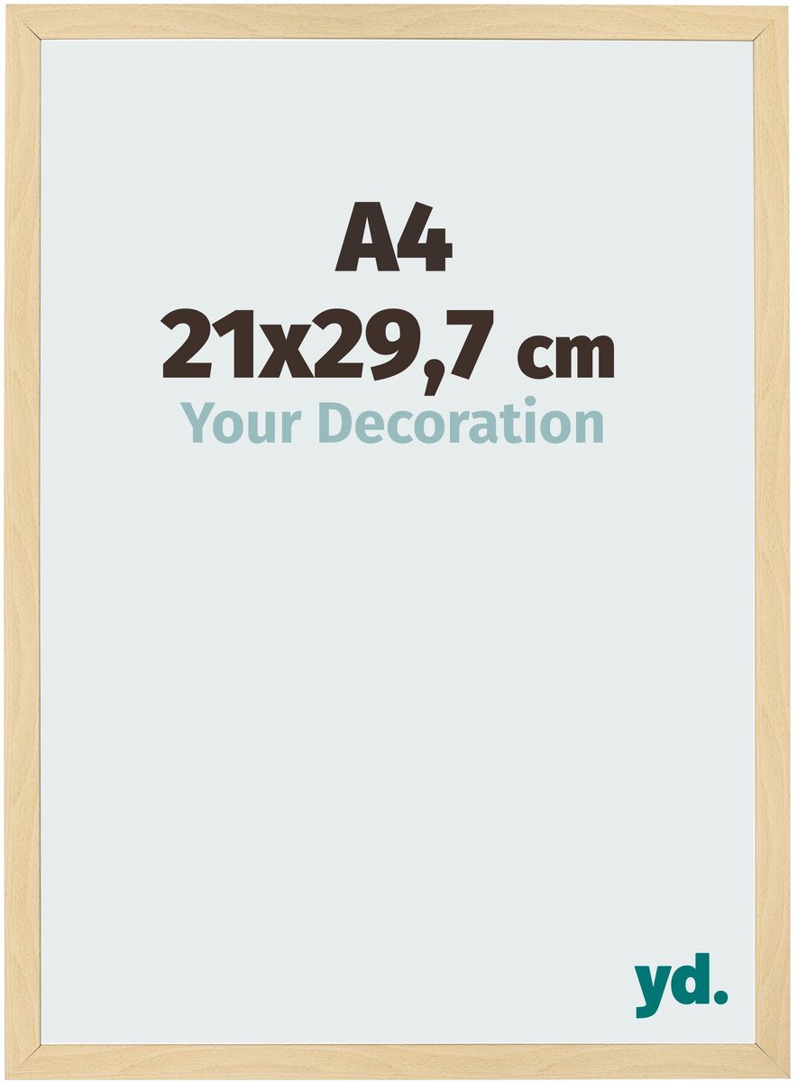 Your Decoration - Fotolijst A4 21x 29,7 cm - MDF - Beuken Decor - Bologna