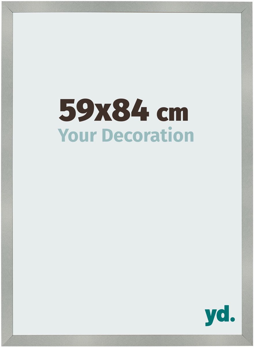 Your Decoration - Fotolijst 59x84 cm - MDF - Aluminium Geborsteld - Bologna