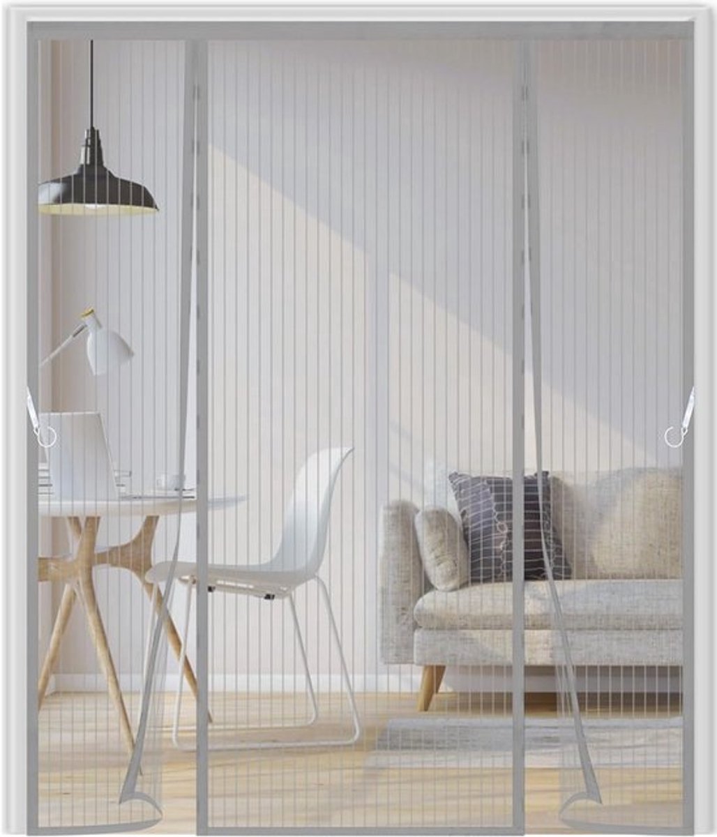 Magnetisch Vliegengordijn voor Dubbele Deur 160x220cm - Sterke Magneet - Houdt Muggen en Vliegen Buiten