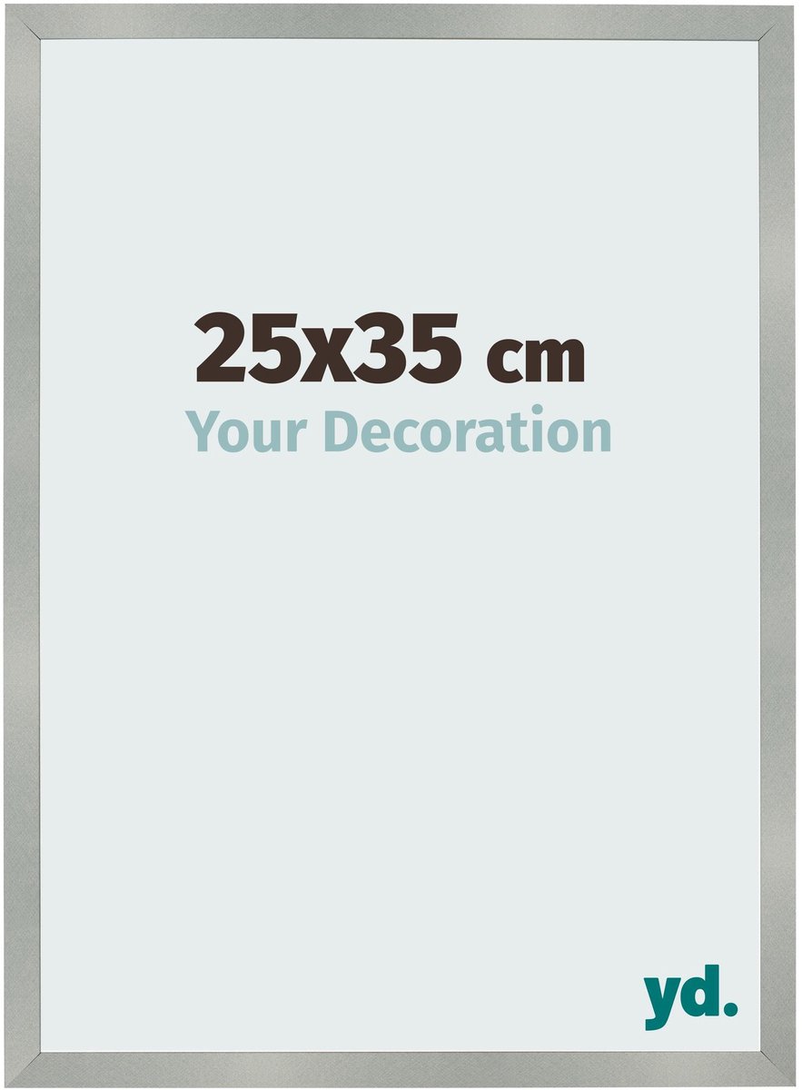 Your Decoration - Fotolijst 25x35 cm - MDF - Aluminium Geborsteld - Bologna