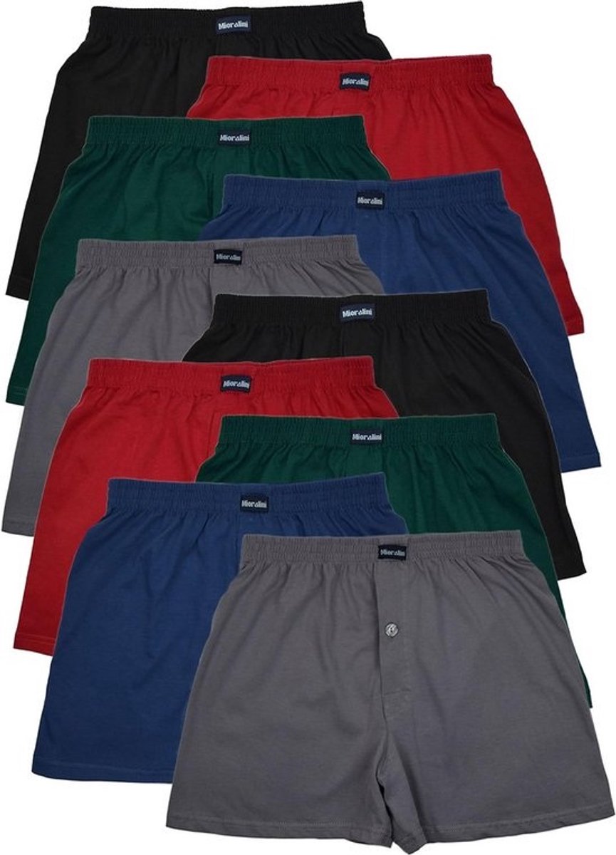10x Katoenen Boxershorts Heren - Comfortabel en Ademend Ondergoed in Mix Kleuren