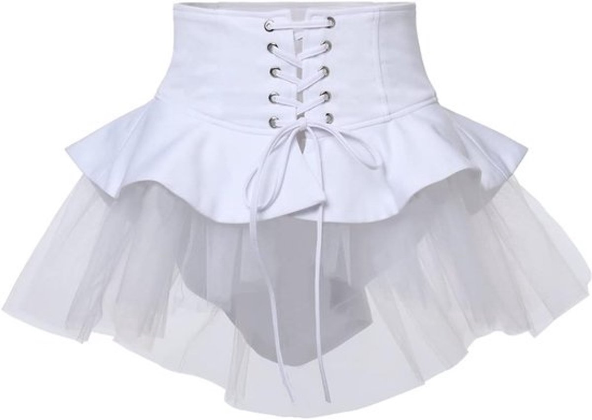 Victoriaanse Steampunk Rok met Ruches en Tailleband - Kostuumrok voor Cosplay & Halloween