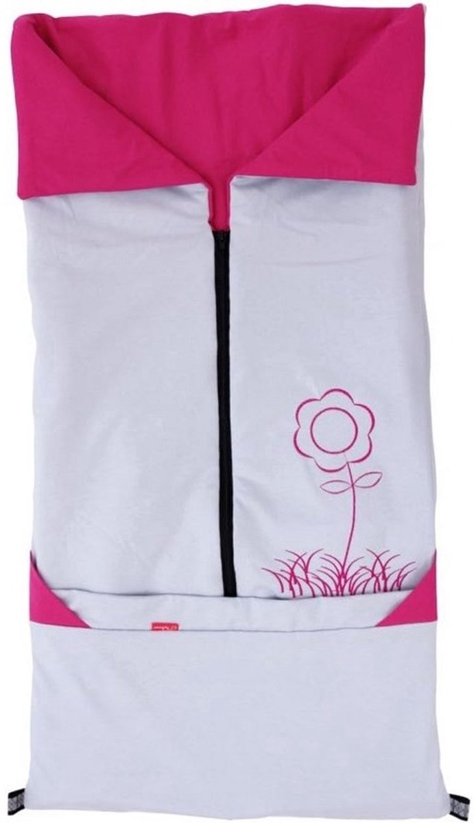 Zomerkinderwagen Voetenzak 2-in-1 - Universele Voetenzak en Dekentje voor Baby's - Geschikt voor Babyschalen, Autokinderzitjes en Buggy's in Grijs/Fuchsia