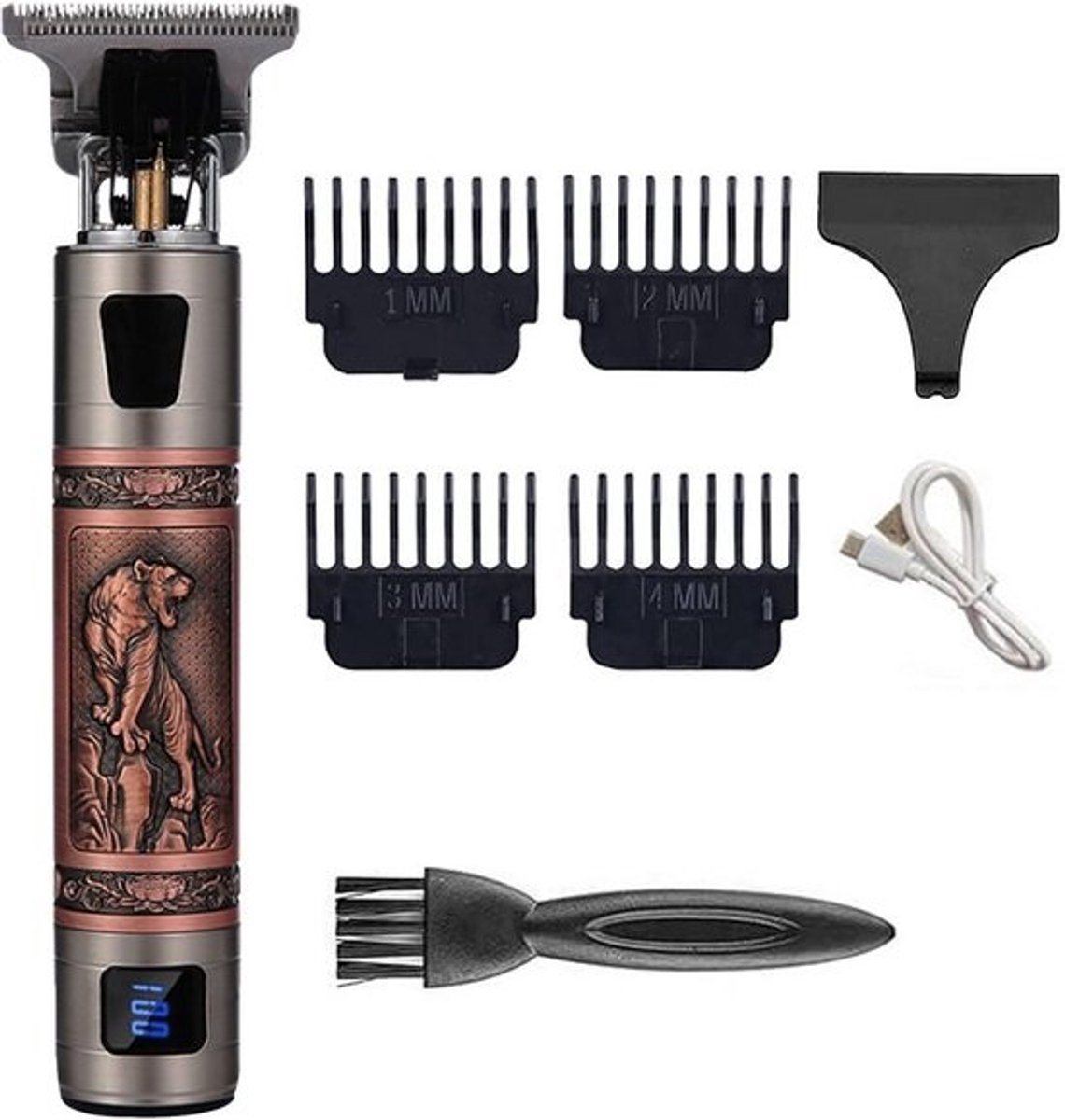 Professionele draadloze haarknipset met LCD-scherm voor mannen