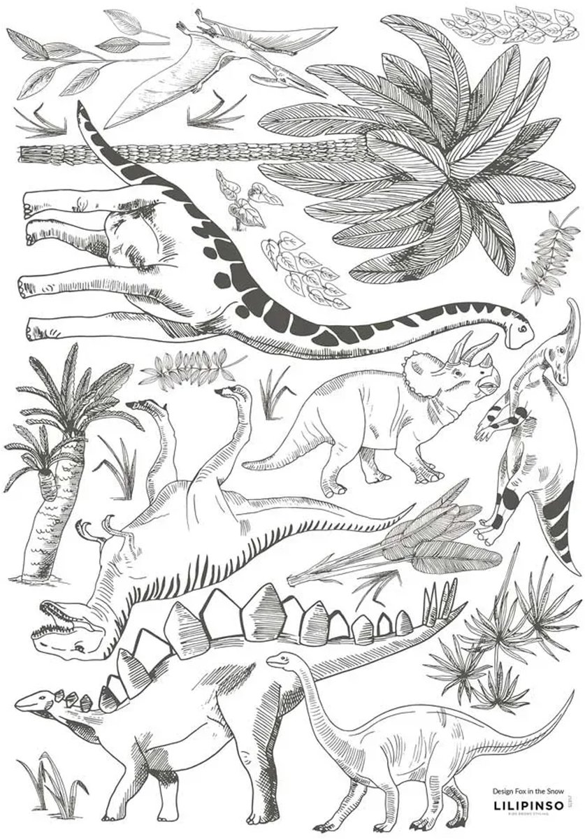 Muurstickers Dinosaurs and Plants - Lilipinso