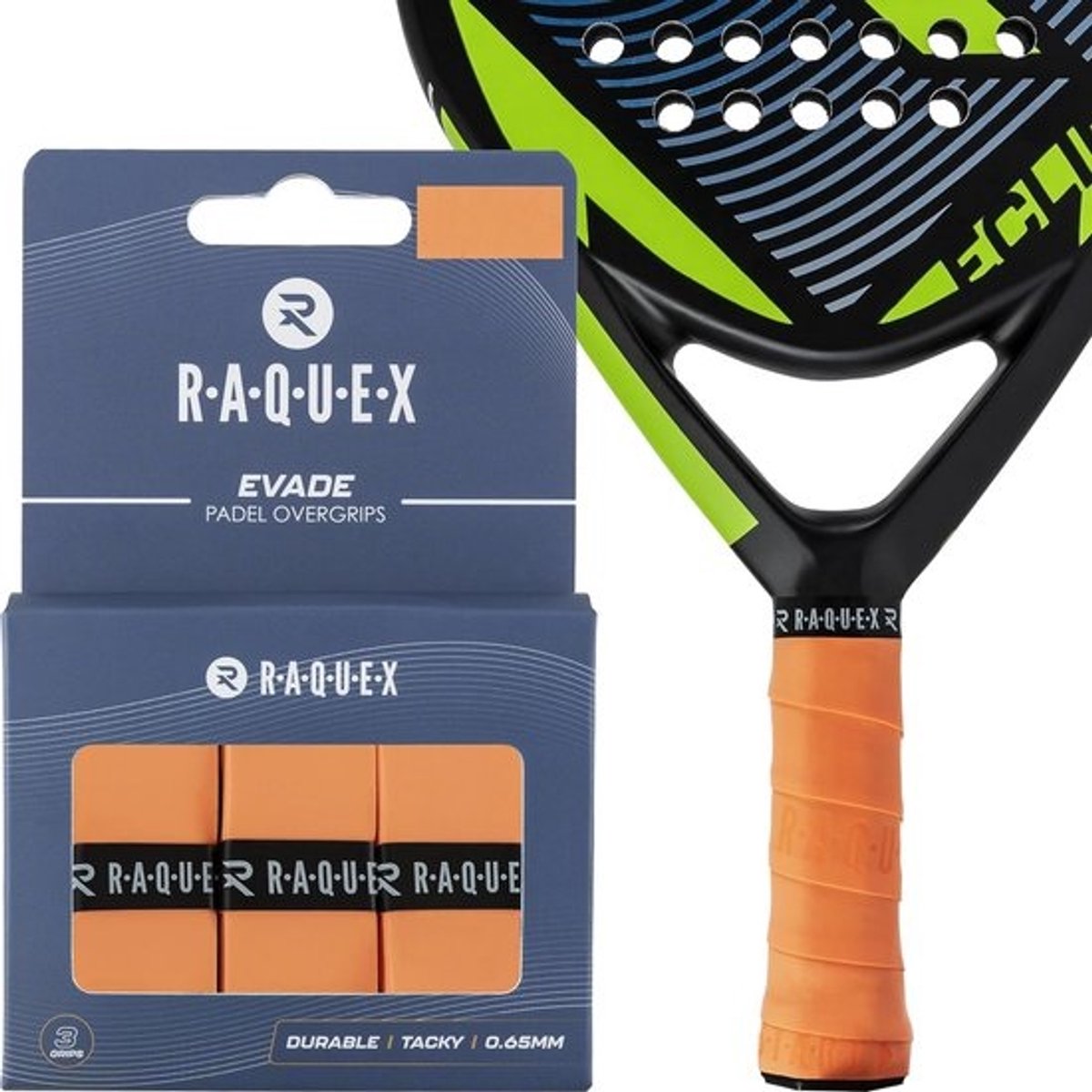 Set van 3 Padel Racket Overgrips - Dik 0,65mm - Sterke Kleefkracht en Absorptie