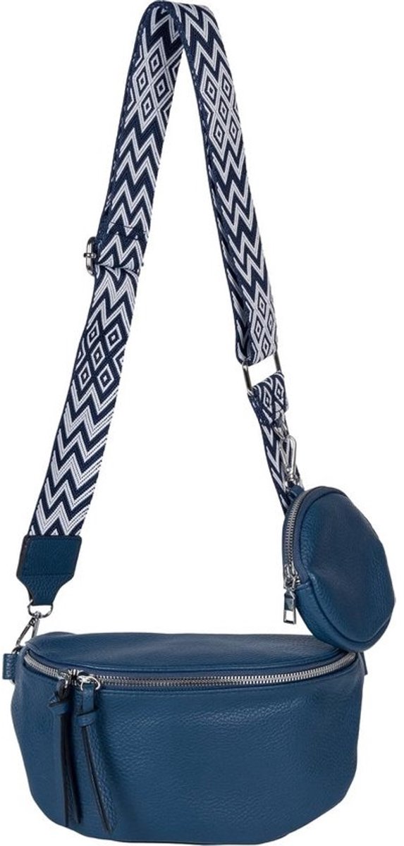 Halve Maan Crossbody Schoudertas Set met Zigzag Patroon - 2-delig