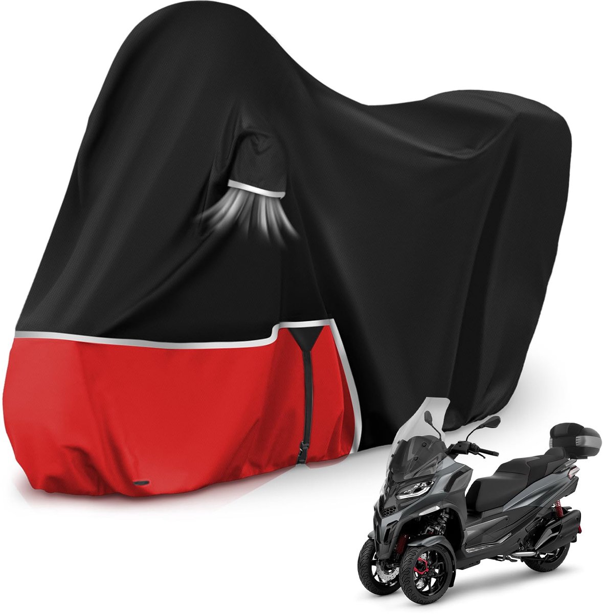Scooterhoes - Weerbestendig - Geschikt voor driewielige scooter - Met topkoffer