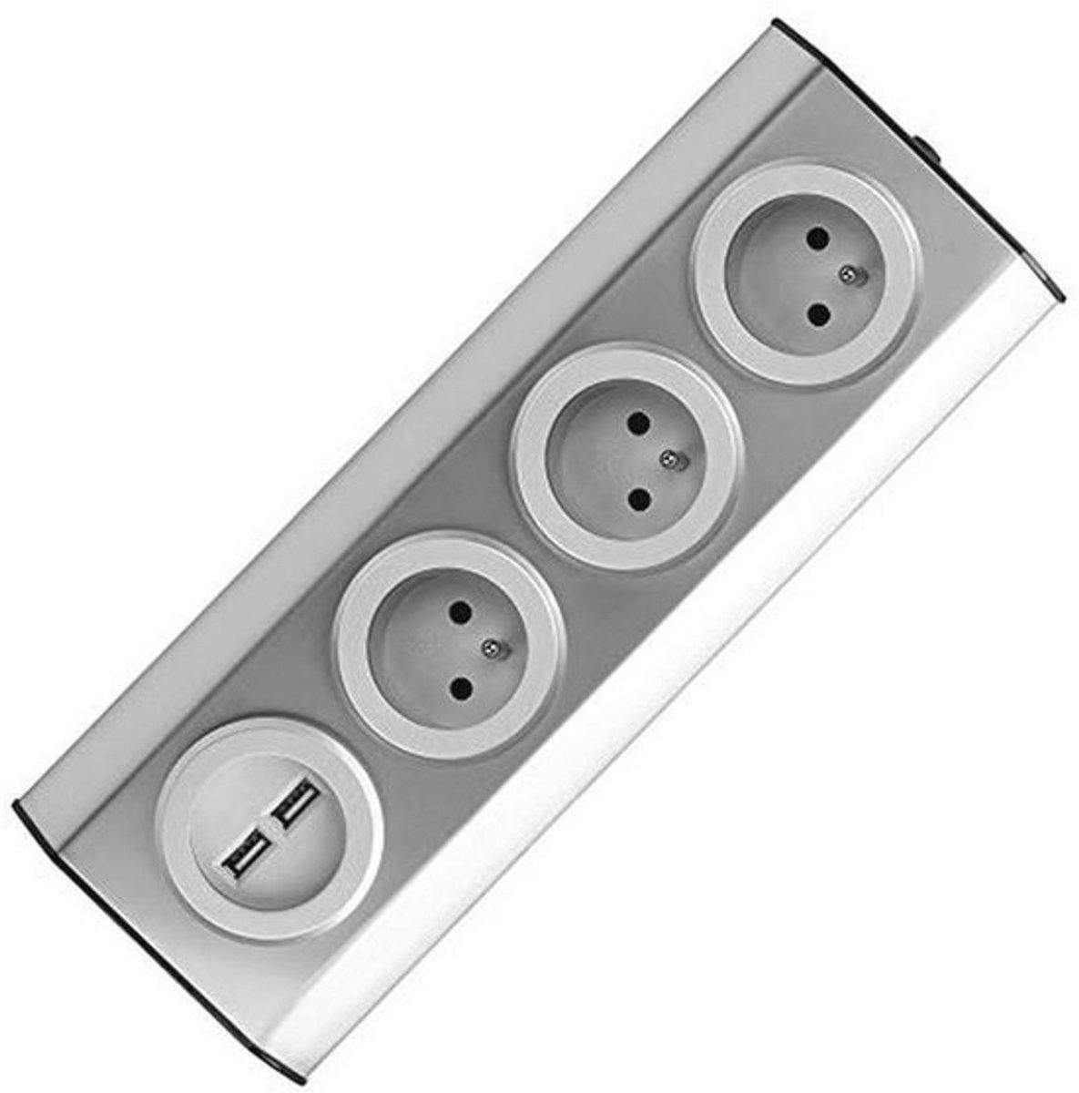Hoekcontactdoos met Kinderbeveiliging en 4 Vaks - Inbouwmontage - 3680W 16A