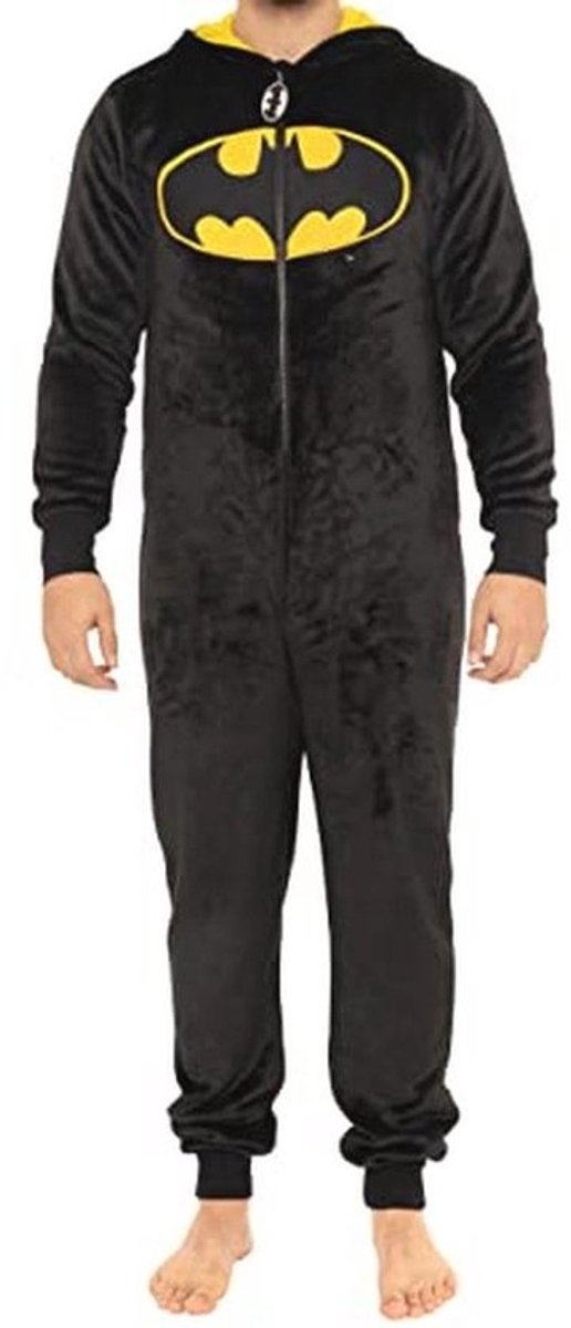 Heren Fleece Onesie met Batmotief | Comfortabele Loungewear voor Volwassenen | Perfect als Cadeau voor Feestdagen en Verjaardagen