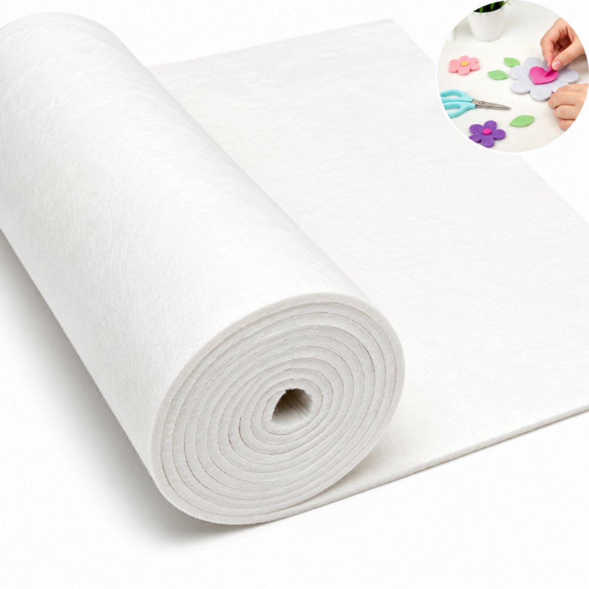 Viltrol - Viltstof - Versleuteling Geen Haaruitval - Verdikt Met 5 Mm - 80*120cm - Voor Knutselen, Patchwork, Naaien, Diy - Wit