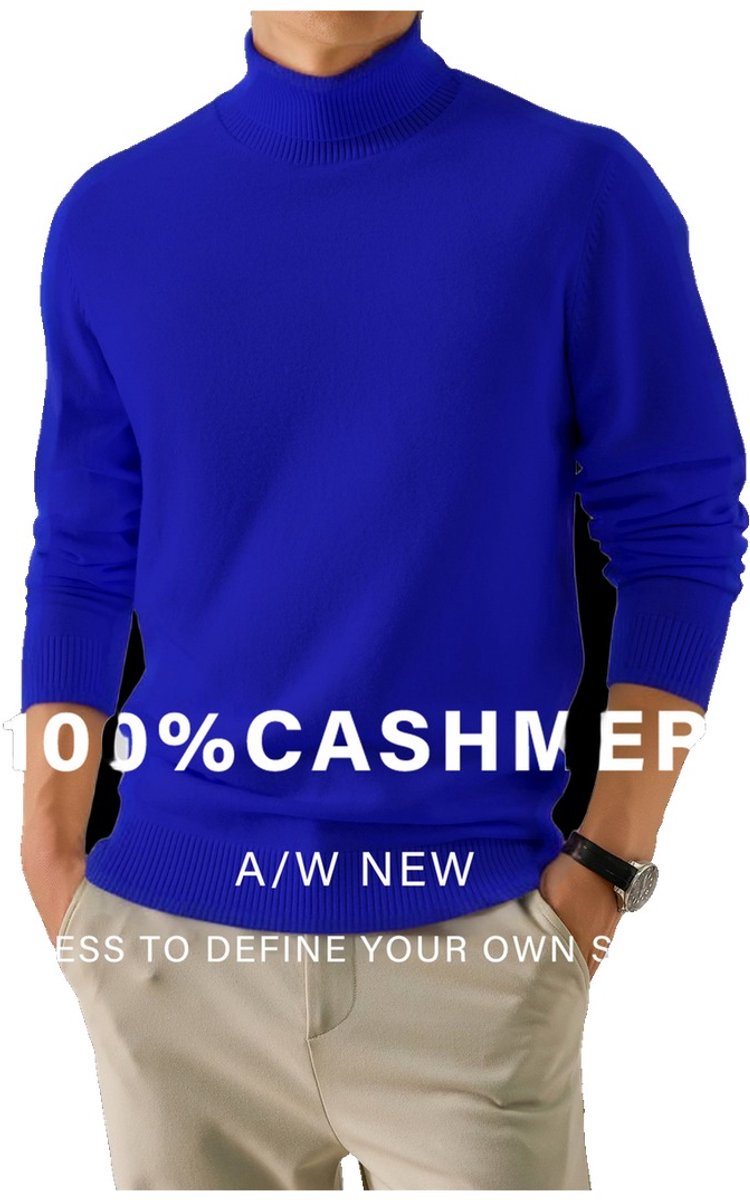Currero Cashmere Sweater Heren Sweaters Sweatshirt Hoodie Warme Trui Pullover Jumper Crewneck Vest Blauw