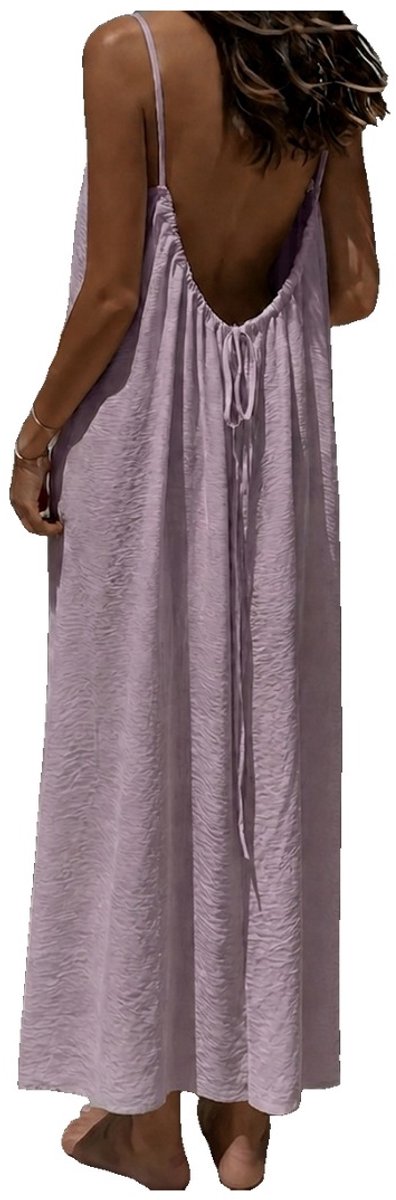 Currero Open Rug Jurk Backless Body Jurk Shirt Jurken Open Back Dress Paars
