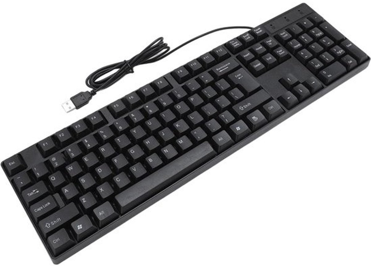 Bekabeld Toetsenbord - Computer Toetsenbord - Gaming en Werk - Ergonomisch Ontwerp - 104 Toetsen - Zwart