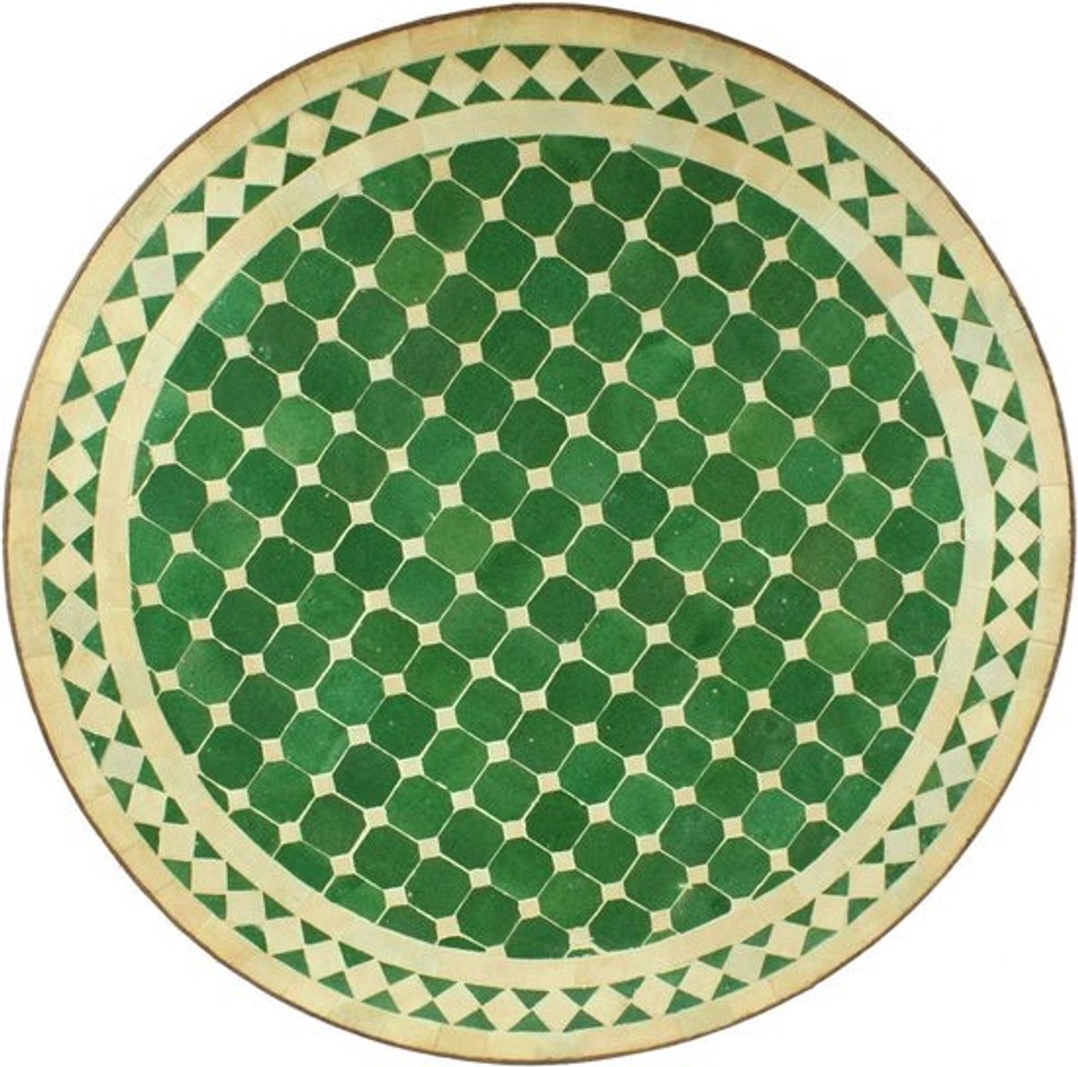 Mozaïek Tuintafel - Balkon Tafel Rond - Buiten Zitten - Handgemaakt In Marrakesh - Ø 60 x 73 cm