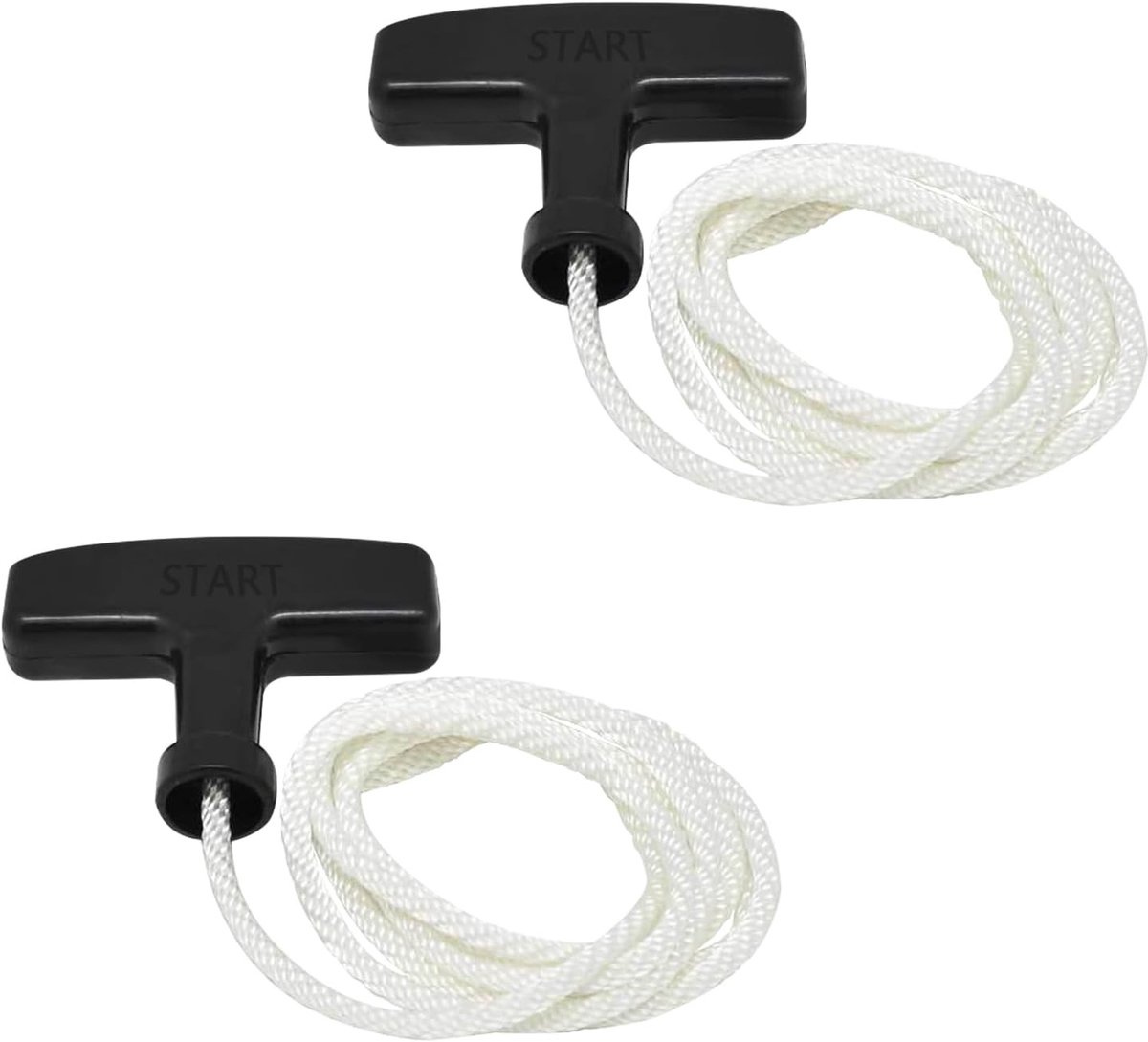 Starterhandgreep met Startkabel voor Grasmaaier, Universele Benzinemotor, 134 mm Lengte, Geschikt voor Trimmer, Heggenschaar en Kettingzaag, Set van 2