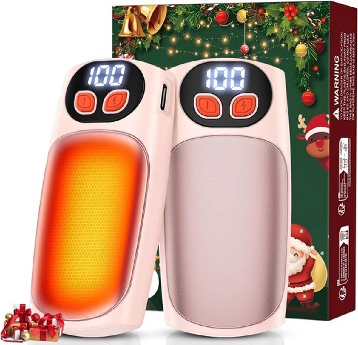 Oplaadbare Handwarmers Set van 2 met Digitaal Display en 5 Warmtestanden