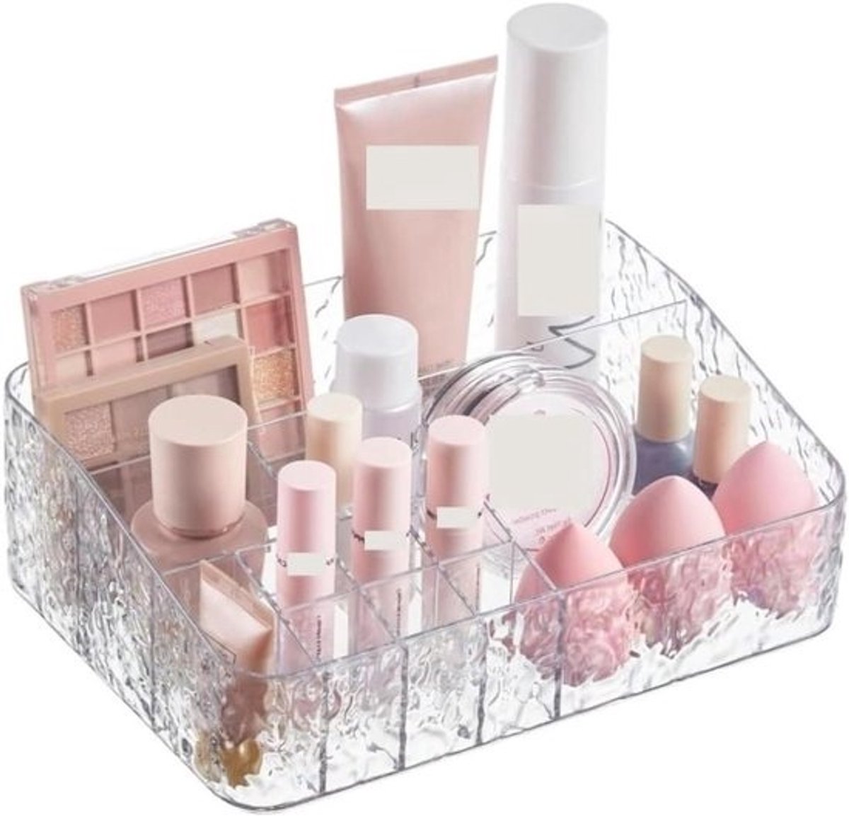 Make-up Opbergdoos - Cosmetica Organizer - Schoonheidsroutine Versnellen - Stapelbaar Ontwerp - 1 Tier - Transparant