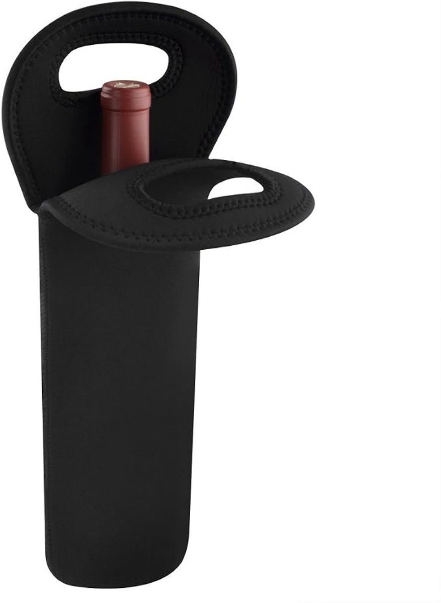 longziming - Neopreen Flessentas - Flessen Draagtas - Flessen Opbergtas - Reistas Voor Flessen - Opvouwbaar Ontwerp - Handvatten - Compact Formaat - 750 ml Tot 1 L - 1 Stuk