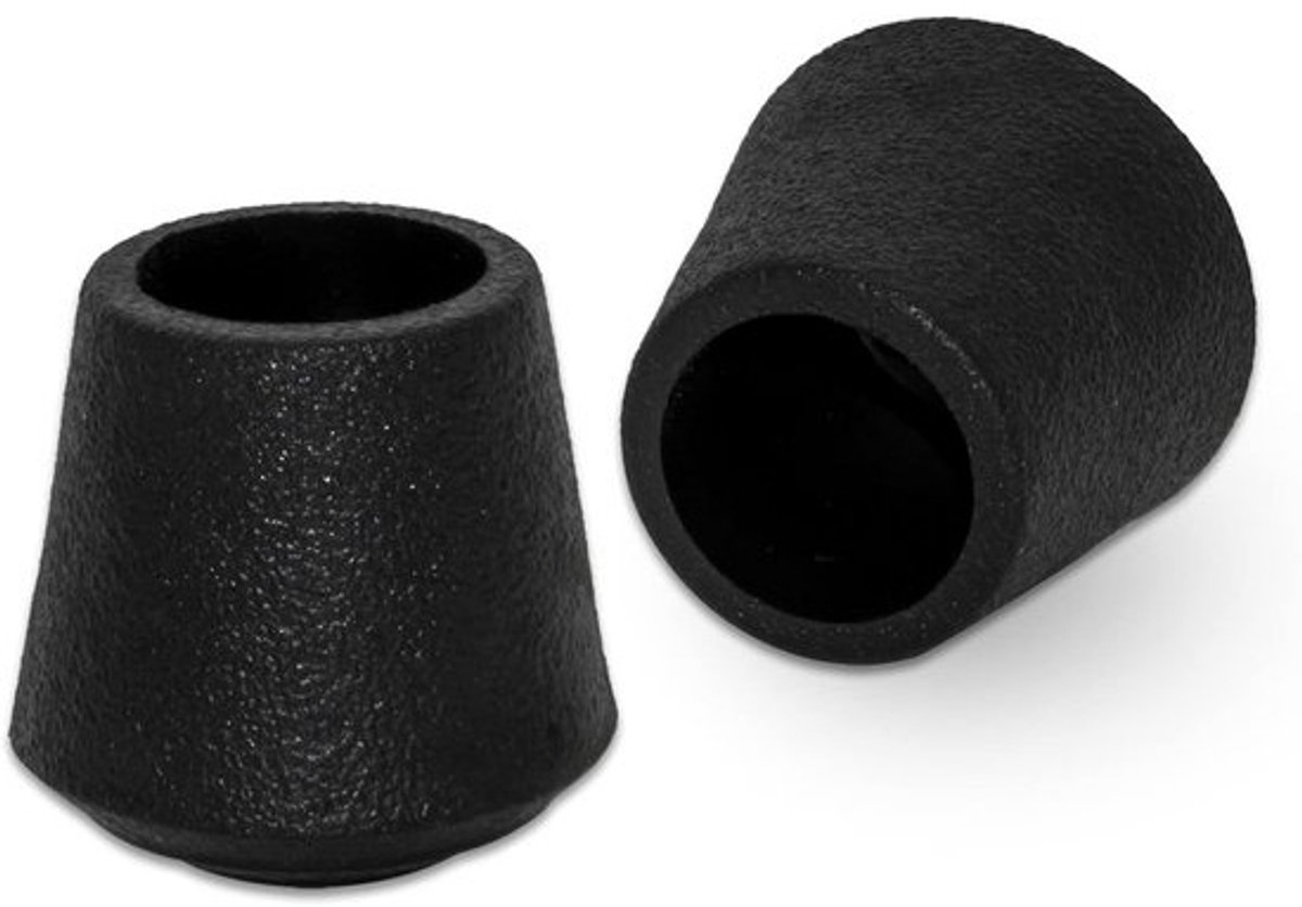 Zwarte Kunststof Poten Doppjes - 14mm Ronde Vloerbeschermers voor Stoelen en Meubels - 8 Stuks