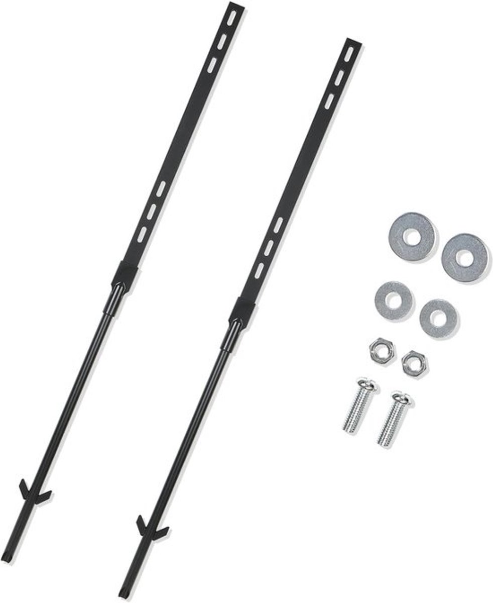 Bordpaal Set - Veiligheidspaal Tuinpaal - Borden Plaatsen - Duurzaam Aluminium Materiaal - 915 cm Lengte - Zwart