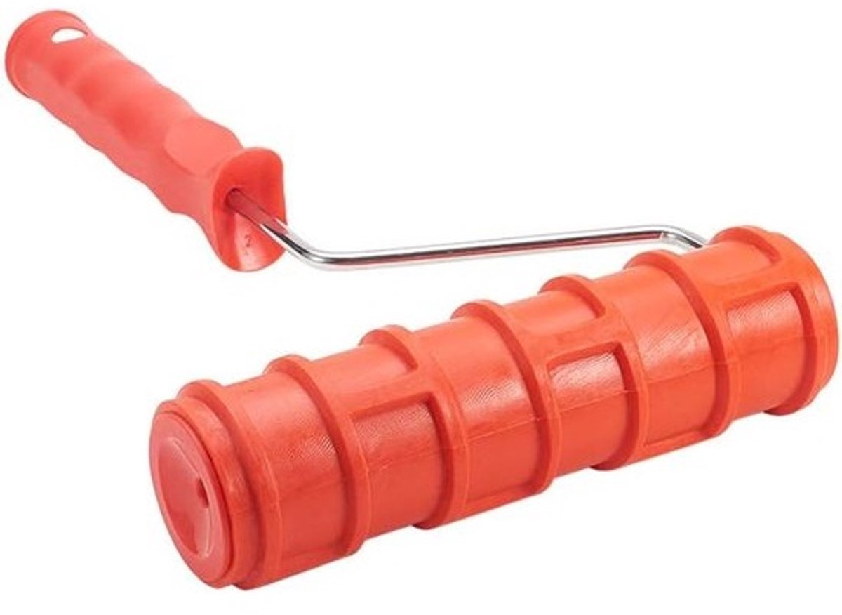 Verfroller Patroon - Wanddecoratie Roller - Muren Decoreren - Krakelé Effect - 175mm Breed - Rood Handvat