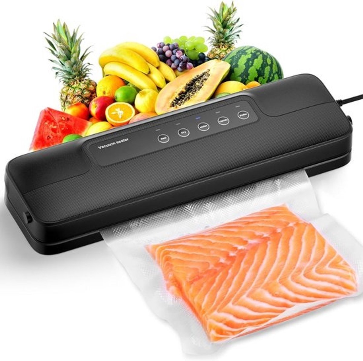 Vacuüm Machine - Voedsel Sealer - Eten Langer Houden - 5-in-1 Multifunctioneel - 30 cm Afdichting - Zwart