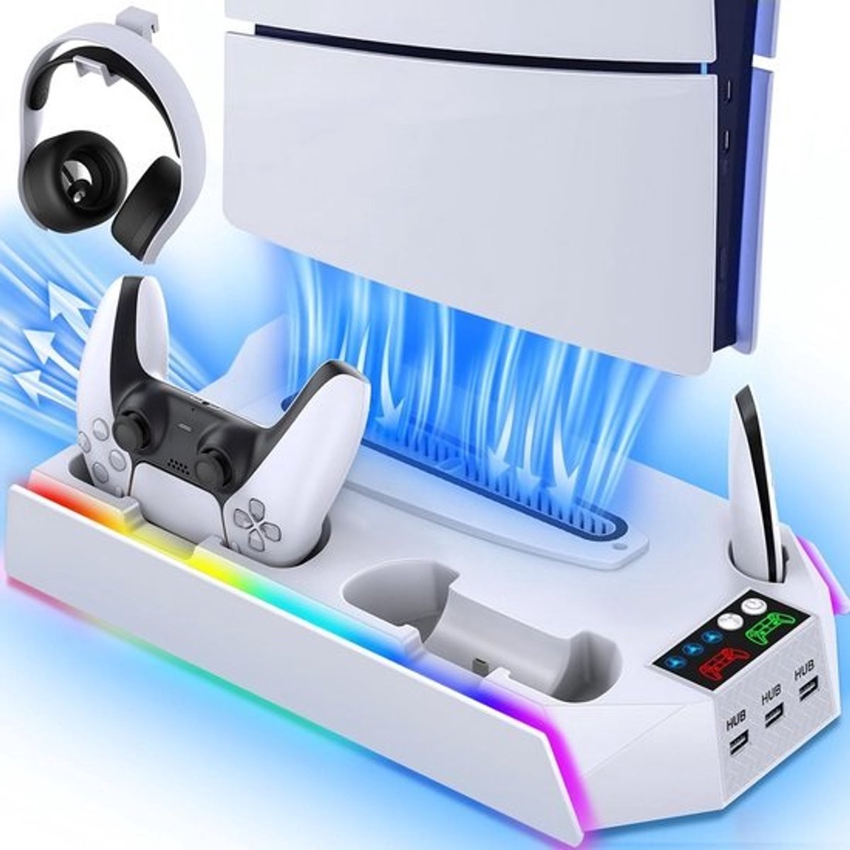 Oplaadstation voor PS5 Controllers met RGB Verlichting