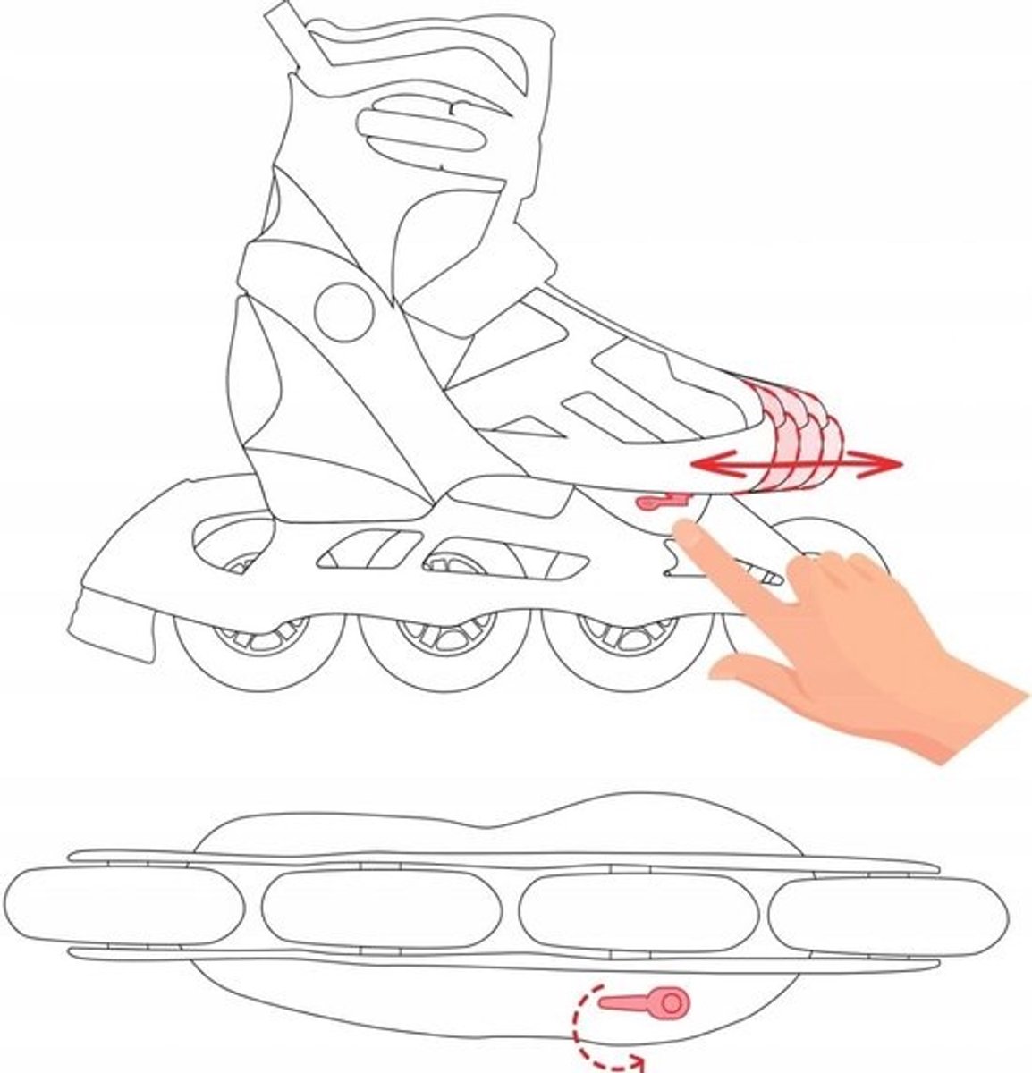 Verstelbare Inlineskates voor Volwassenen - Maat Aanpasbaar tot 46