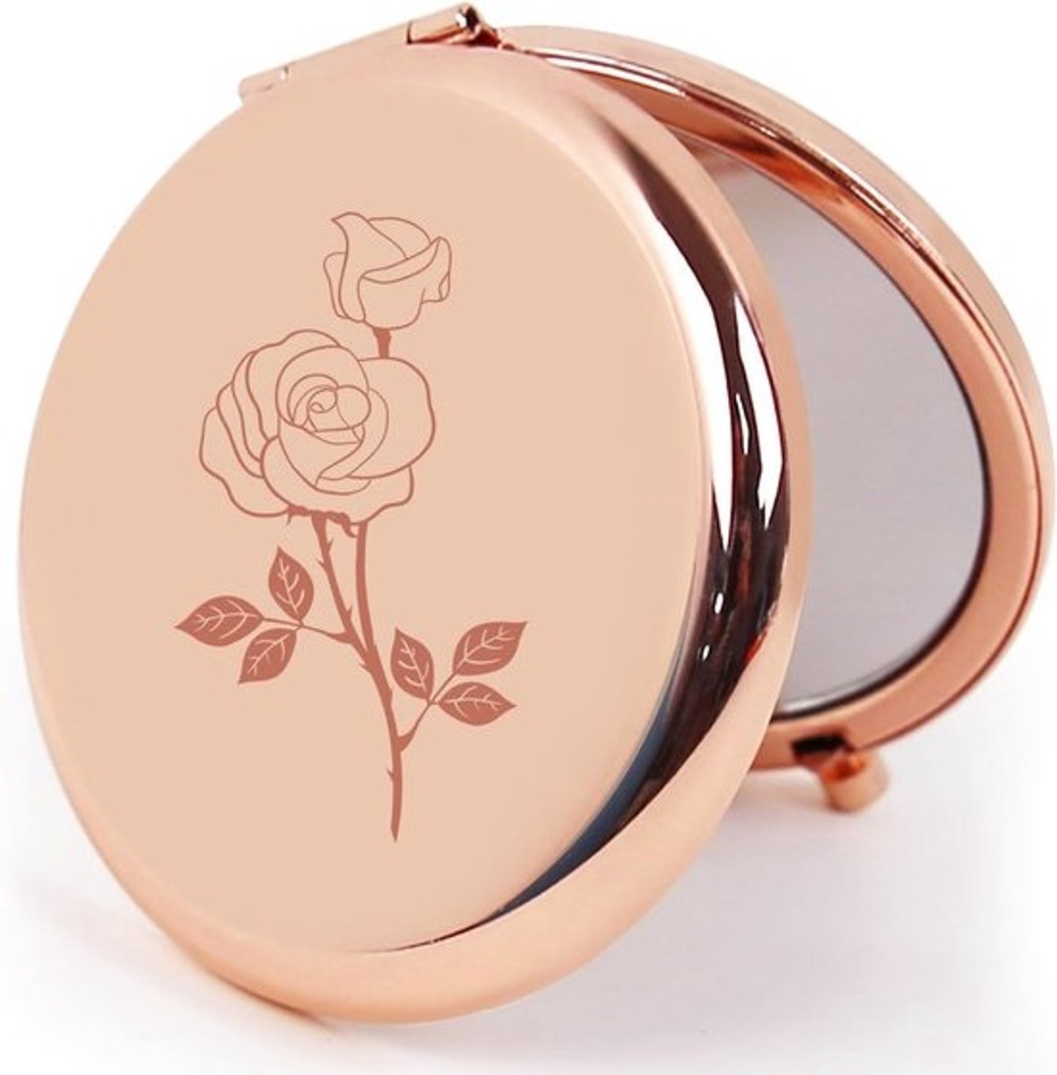 Compacte spiegel - Zakspiegel - Make-up aanbrengen - Dubbelzijdig vergrotend - 66 cm - Roségoud
