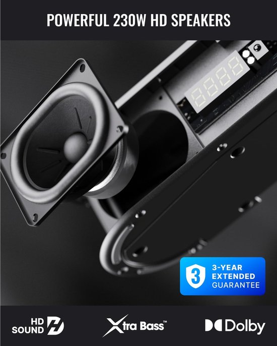 Soundbar Luidsprekers - Home Audio - Film Avond - Draadloze Connectiviteit - 40 cm - Zwart — afbeelding 5