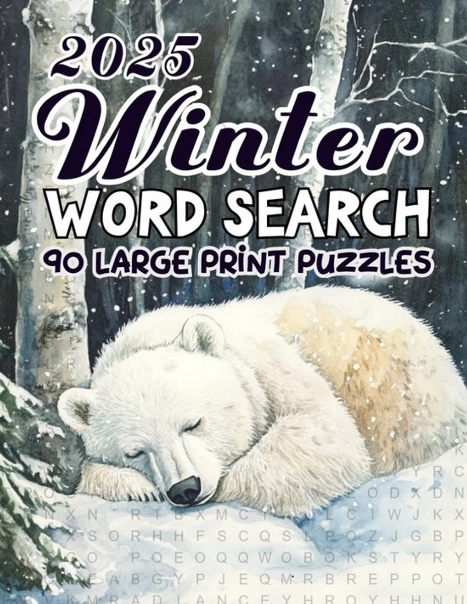 Woordzoeker Winter Groot Formaat Puzzelboek met Oplossingen voor Volwassenen en Senioren