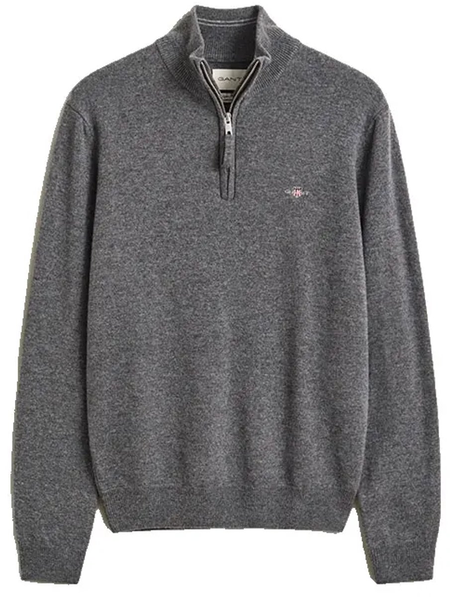 Gant Trui Soft Superfine Italian Lambswool Half Zip Antraciet / male