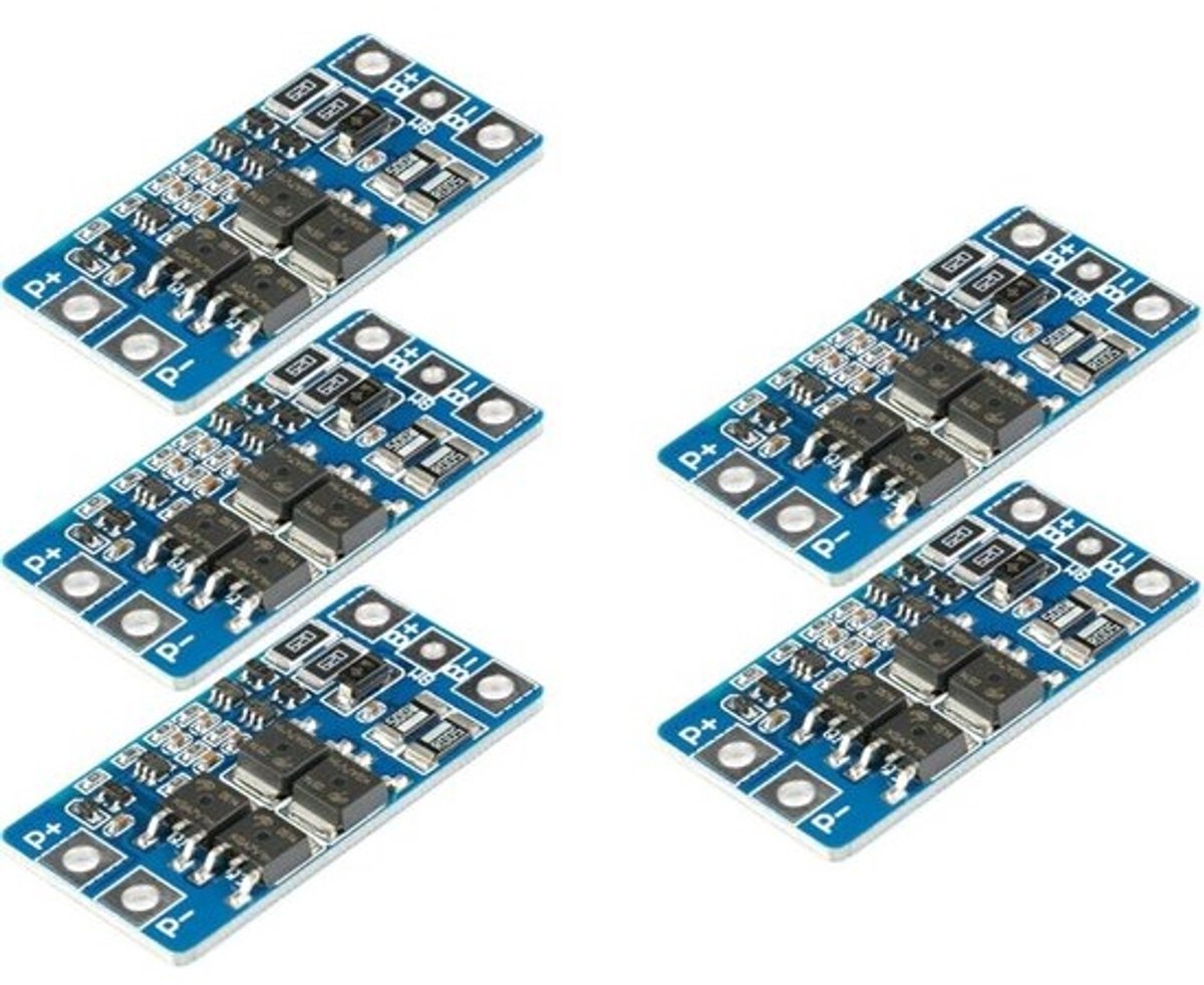 5 Stuks 2S 10A BMS Beschermingsmodule voor 7.4V 8.4V Li-ion Lithium 18650 Accu's