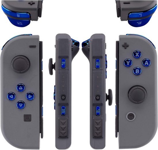 Chrome Blauwe Vervangingsknoppen Set met Gereedschap voor Joy-Con - Compatibel met Switch & Switch OLED — afbeelding 3