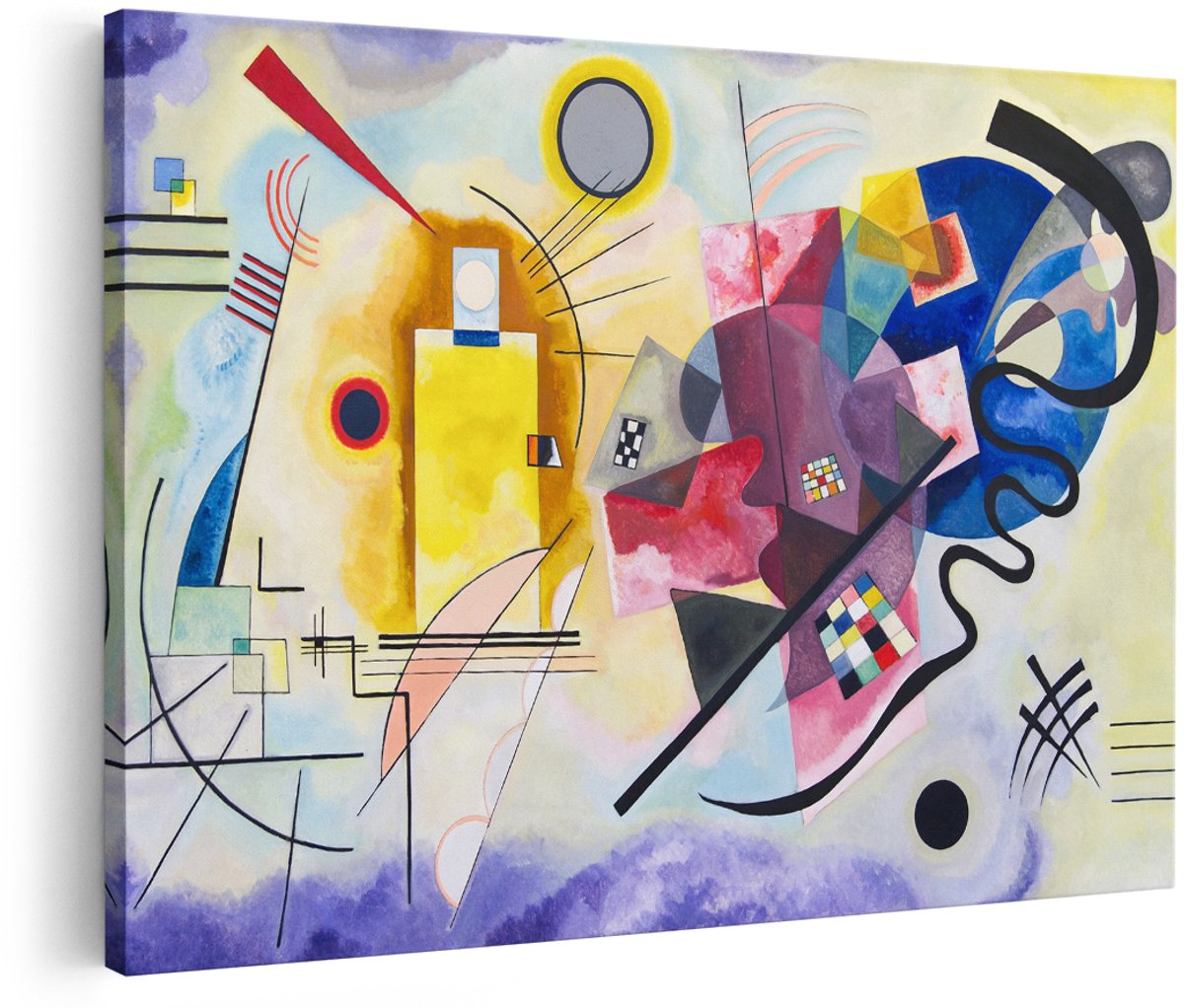 Artaza Canvas Schilderij Abstract Kandinsky - 150x100 cm - Groot - Wanddecoratie Modern - Muurdecoratie Geometrisch - Decoratie Kleurrijk Woonkamer