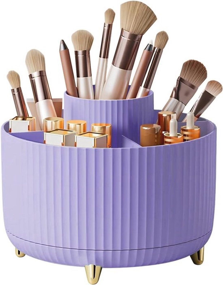 Roterende Make-up Organizer met Grote Capaciteit | 360° Make-up Borstelhouder voor Badkamer en Bureau