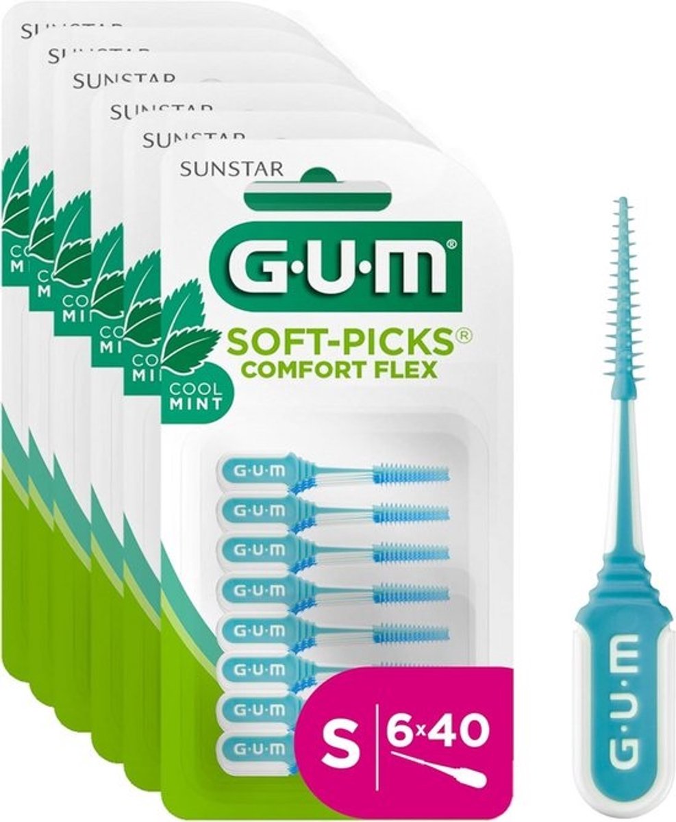 Interdentale Tandenstokers Comfort Flex Mint - Plakverwijdering & Frisse Adem - 6 x 40 Stuks
