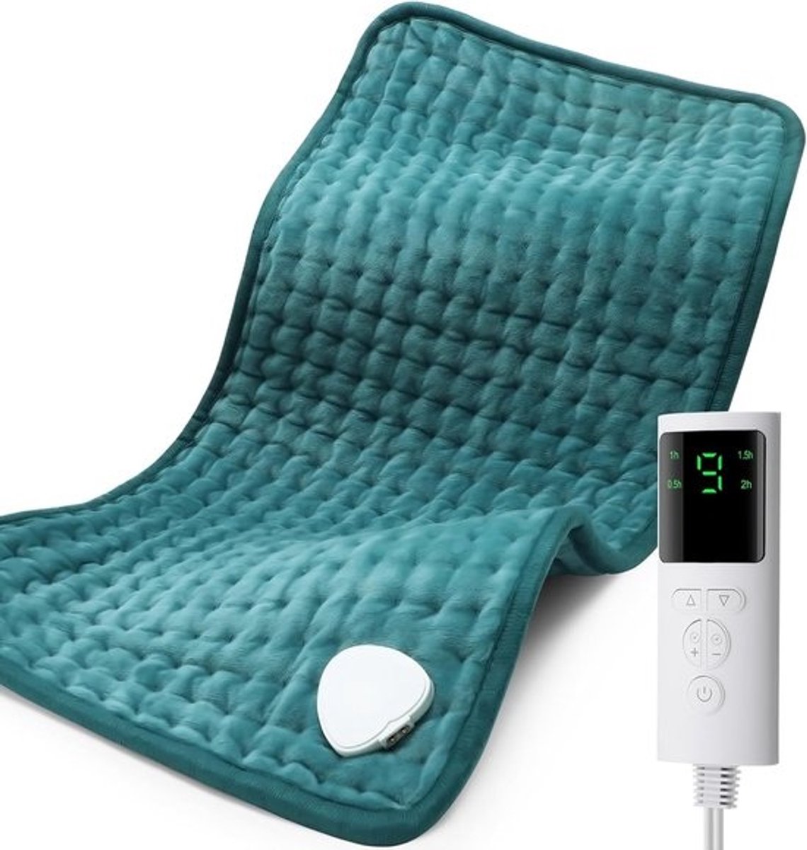Elektrisch Warmtekussen - Verwarmd Kussen - Spierpijn Verlichten - 9 Warmtestanden - 61 x 30 cm - Grijs