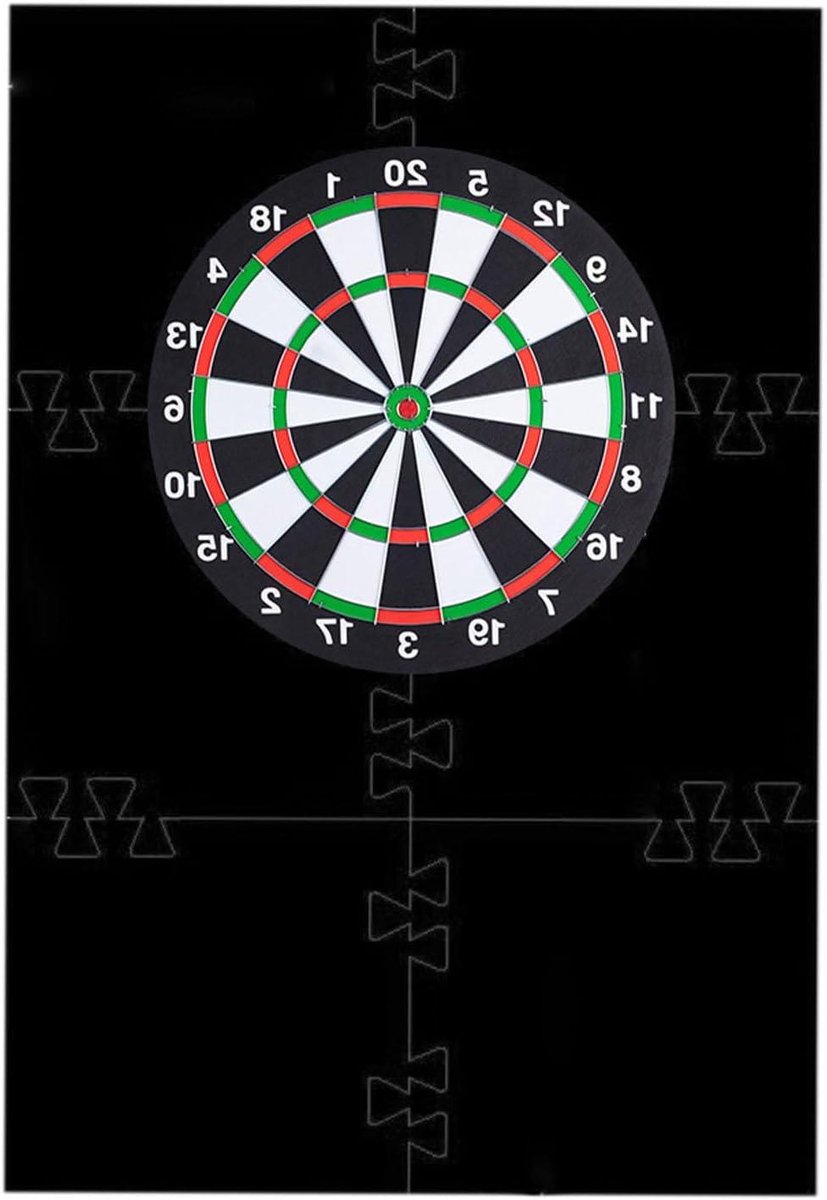 Dartbord Muurbeschermers - Achterbord Surround - Spelkamer Gebruik - Gereedschapsloze Installatie - 6 Stuks 2.5cm Dik - Zwart