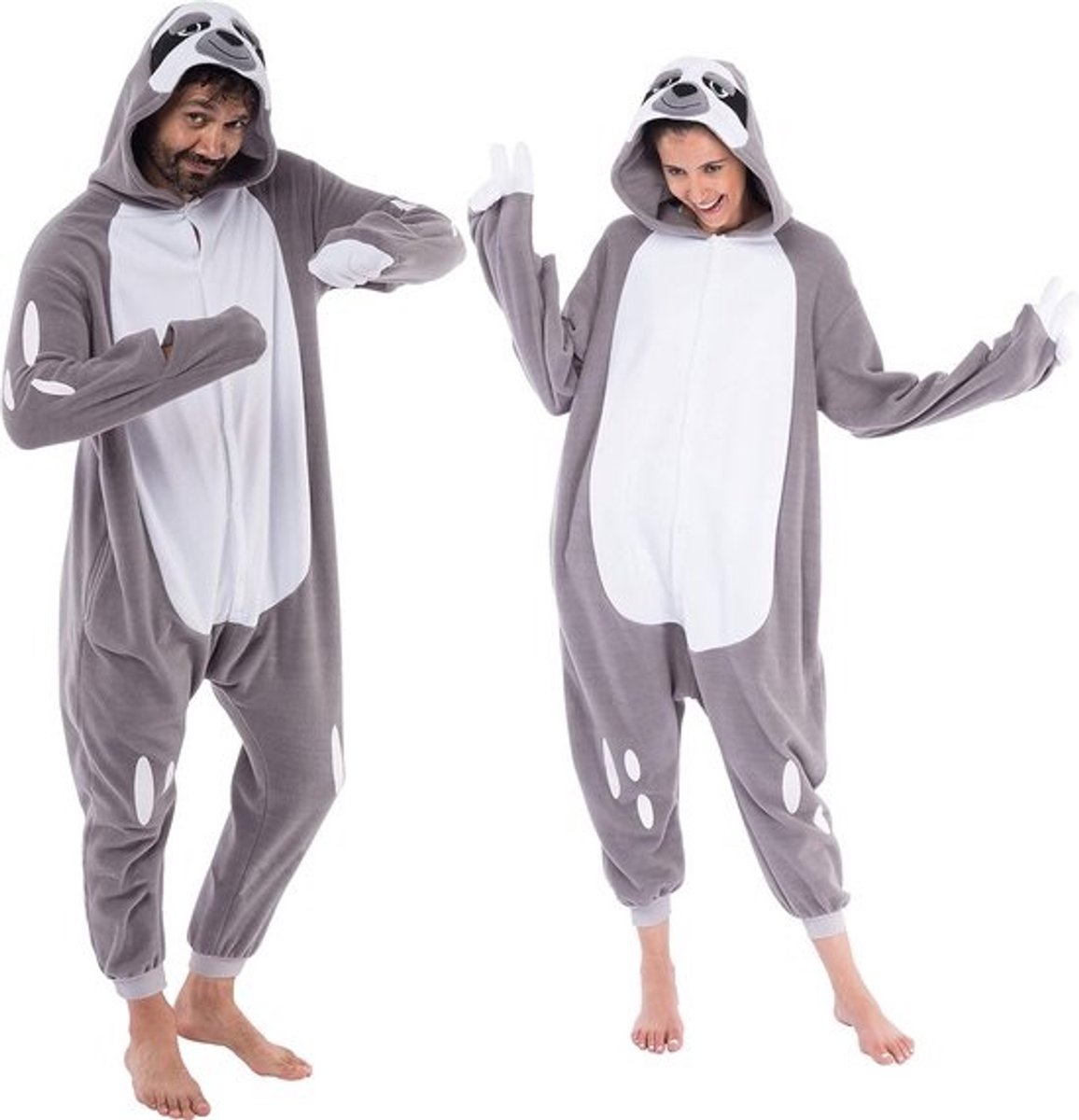 Pluche Onesie Pyjama voor Volwassenen - Unisex Dier Kostuum met Capuchon en Staart - Warm & Comfortabel