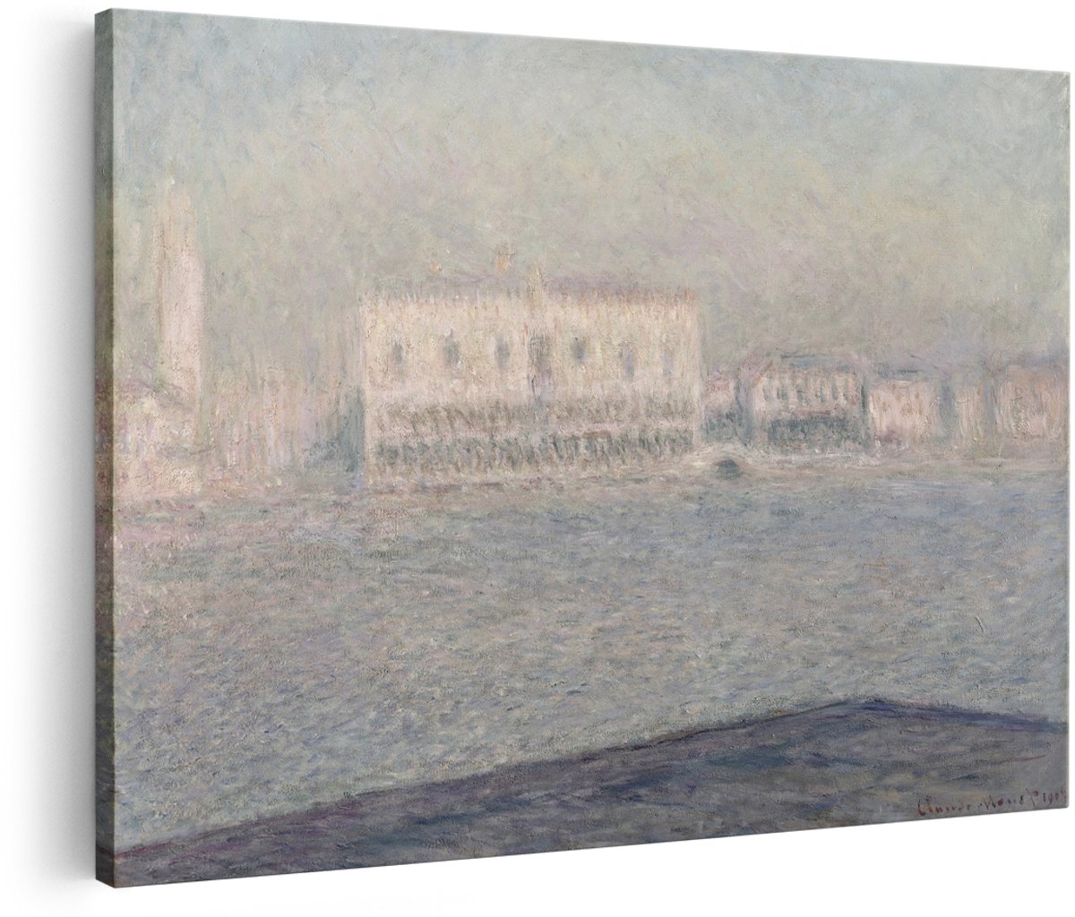 Artaza Canvas Schilderij Monet Schilderij Venetië - 180x120 cm - Groot - Wanddecoratie Klassieke Schilderijen - Muurdecoratie Impressionisme - Decoratie Woonkamer