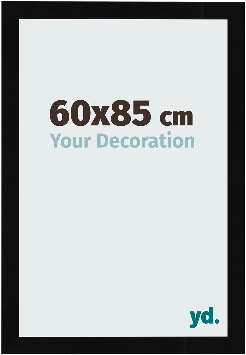 Your Decoration - Fotolijst 60x85 cm - MDF - Zwart Hoogglans - Bologna