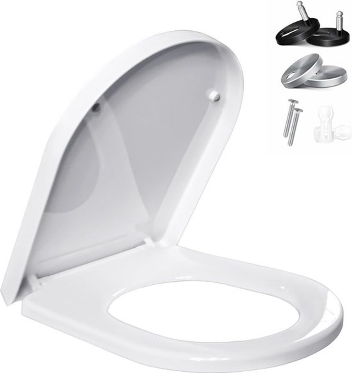 D-vormig Toiletbril met Zacht Sluitende Deksel
