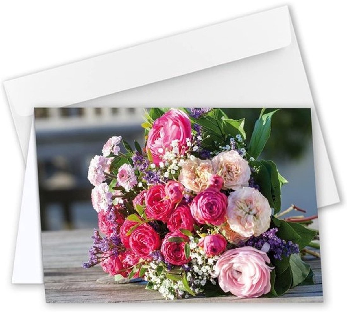 XXL Wenskaart - Grote Kaarten - Felicitaties Versturen - Dubbele Kaart - DIN A4 - Boeket Bloemen