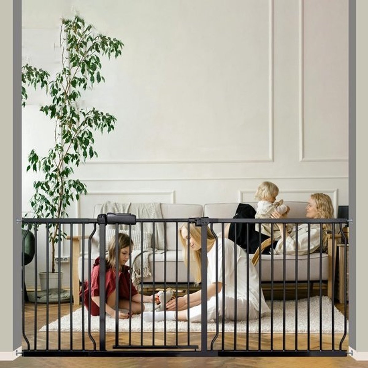 Extra Breed Kinderhek voor Trappen en Deuropeningen, Drukbevestiging zonder Boren (180-180 cm)
