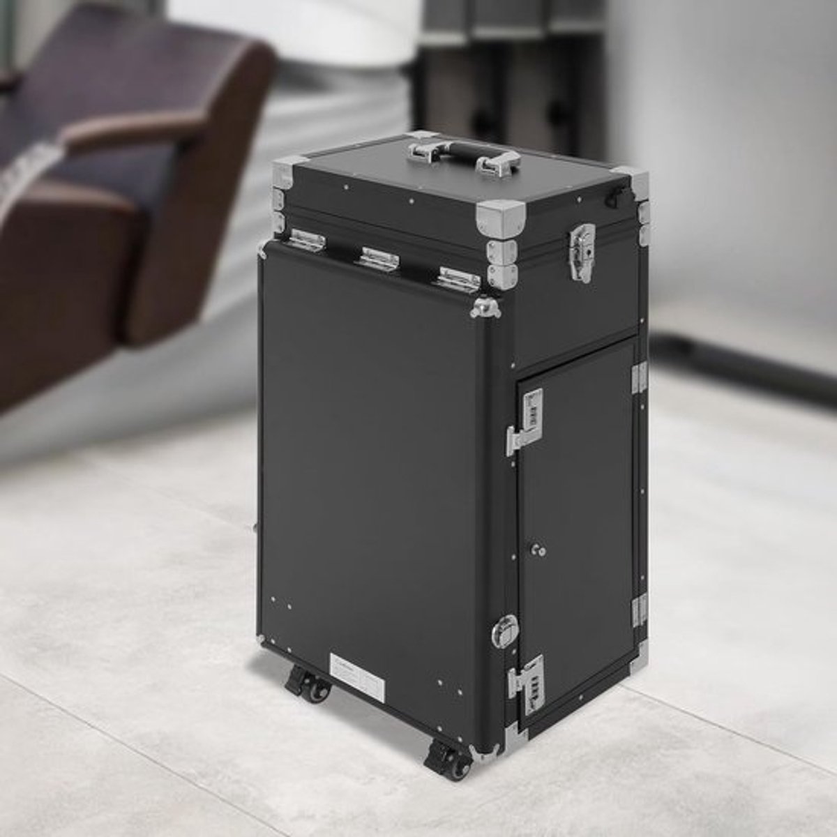 Professionele Trolley Make-up Tafel met 4 Laden en Spiegel - Inklapbaar en Mobiel