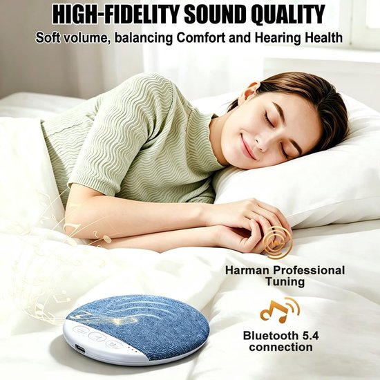 Kussenspeaker - Onder kussen luidspreker - Rustig slapen - Ultradun ontwerp - 1.1 cm dik - Blauw — afbeelding 4